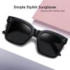 imageMEETSUN Vintage Square Oversized Sunglasses for Women Fashion Retro Designer Shades Big Trendy Large SunniesBlack  Grey