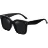 imageMEETSUN Vintage Square Oversized Sunglasses for Women Fashion Retro Designer Shades Big Trendy Large SunniesBlack  Grey