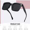 imageMEETSUN Vintage Square Oversized Sunglasses for Women Fashion Retro Designer Shades Big Trendy Large SunniesBlack  Grey