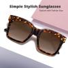 imageMEETSUN Vintage Square Oversized Sunglasses for Women Fashion Retro Designer Shades Big Trendy Large SunniesTortoiseBrown