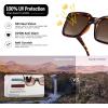 imageMEETSUN Vintage Square Oversized Sunglasses for Women Fashion Retro Designer Shades Big Trendy Large SunniesTortoiseBrown