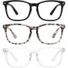 imageMEETSUN 3Pack Blue Light Blocking Glasses Anti Eye Strain Headache Sleep Better Computer Glasses UV400 Lens Black  Brown Gradient  Clear3 Pack Blackleopardclear