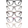 imageMEETSUN 5 Pack Reading Glasses for Women Men Blue Light Blocking Computer Readers Fashion Square Eyeglasses Anti UV Glare5 Pack Mix
