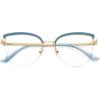 imageMEETSUN Cat Eye Blue Light Blocking Glasses Women Metal Frame Computer Eyeglasses Fake Glasses for Anti Eyestrain ampamp UV GlareBlue Frame