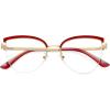imageMEETSUN Cat Eye Blue Light Blocking Glasses Women Metal Frame Computer Eyeglasses Fake Glasses for Anti Eyestrain ampamp UV GlareRed Frame