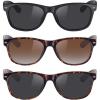 imageMEETSUN Classic Polarized Sunglasses for Women Men Trendy Retro Sun Glasses for Driving UV Protection 3 Pack3 Pack BlackLeopard BrownLeopard Grey