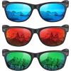 3 Pack Blue Mirrored/Green Mirrored/Red Mirrored
