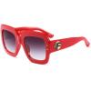 imageMEETSUN Oversized Square Sunglasses Women Inspired Multi Tinted Frame Fashion Modern ShadesRed Frame