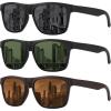 (3 Pack) Black/Green/Brown