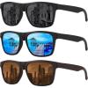 (3 Pack) Black/Ice Blue/Brown