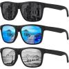 (4 Pack) Black/Ice Blue/Red