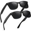 imageMEETSUN Polarized Sunglasses for Men Women Classic Retro Sun Glasses for Driving Fishing UV Protection2 Pack C2 Matte Black FrameGrey Lens
