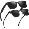 2 Pack C4 Matte Black Frame + Black Silver Semi-rimless Frame