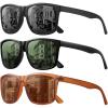 imageMEETSUN Polarized Sunglasses for Men Women Driving Sun Glasses UV Protection3packblackbrownblack Dark Green