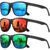 imageMEETSUN Polarized Sunglasses for Men Women Driving Sun Glasses UV Protection3packbluegreenred