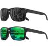 2 Pack-black Gray+green Mirror Lens