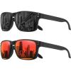 2pack-black +Red Mirror Lens