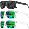 3pack-black+clear Frame/Blue Green Mirror Lens+clear Frame/Green Mirror Lens