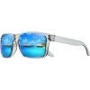 imageMEETSUN Polarized Sunglasses for Men Women Sports Driving Fishing Glasses UV400 ProtectionClear Gray Frameblue Mirror
