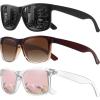 imageMEETSUN Polarized Sunglasses for Men Women UV Protection Classic Driving Sun Glasses3pack Black Grayclear Frame Pink Mirrorgradient Brown Frame