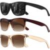 imageMEETSUN Polarized Sunglasses for Men Women UV Protection Classic Driving Sun Glasses3pack Black Graylight Brown Framegradient Brown Frame