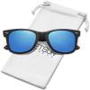 Matte Black Frame Blue Mirrored Lens