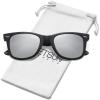 Matte Black Frame Silver Mirrored Lens