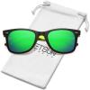 Matte Black/Green-orange Frame Green Mirrored Lens
