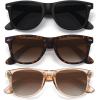 (3 Pack) Matte Black + Brown + Tortoise Brown