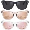 (3 Pack) Matte Black + Champagne Mirrored + Pink Mirrored