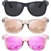 imageMEETSUN Polarized Sunglasses for Women Men Classic Retro Trendy Driving Sun Glasses UV400 Protection 3 Pack3 Pack Matte Black  Champagne Mirrored  Purple Pink Mirrored