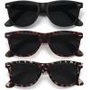 imageMEETSUN Polarized Sunglasses for Women Men Classic Retro Trendy Driving Sun Glasses UV400 Protection 3 Pack3 Pack Matte Black  Leopard Grey  Grey Leopard