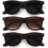 (3 Pack) Matte Black + Tortoise Brown + Tortoise Grey