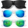 3 Pack Matte Clear Frame/Black + Blue + Green