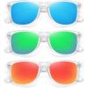 3 Pack Matte Clear Frame/Blue + Green + Red