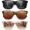 imageMEETSUN Polarized Sunglasses for Women Men Trendy Classic Retro Designer Style Fashion UV400 Protection3 Pack Black  Light Brown  Tortoiseshell