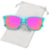 Green Frame / Pink Mirrored Lens