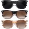 imageMEETSUN Retro Polarized Sunglasses for Women Men Classic Mirror Lens Driving Trendy Sun Glasses UV Protection 3 Pack3 Pack BlackBrown GradientBrown