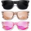 (3 Pack) Black/Coffee/Purple Pink