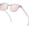 B10-clear Frame(silver Rim)/Pink Mirrored Lens