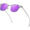B11-clear Frame(silver Rim)/Purple Mirrored Lens