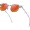 B14-clear Frame(silver Rim)/Red Mirrored Lens