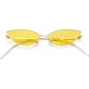 imageMEETSUN Retro Vintage Cat Eye Sunglasses For Women Men Narrow Small Oval Glasses Petals Shape Curved Temple DesignGold  Yellow