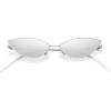 imageMEETSUN Retro Vintage Cat Eye Sunglasses For Women Men Narrow Small Oval Glasses Petals Shape Curved Temple DesignSilver  Silver
