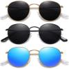 imageMEETSUN Round Polarized Sunglasses for Women Men Classic Retro Metal Frame Sun Glasses UV Protection3 Pack GoldGrey  BlackGrey  GoldBlue