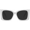 imageMEETSUN Trendy Retro Cat Eye Oversized Sunglasses for Women Stylish Vintage Wide Legs Square 90s Big Shades UV400 ProtectionWhite FrameGray Lens