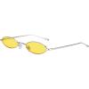 imageMEETSUN Vintage 90s Small Oval Sunglasses For Women Men Metal Frames Designer Gothic GlassesC39sliveryellow