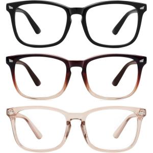 imageMEETSUN 3Pack Blue Light Blocking Glasses Anti Eye Strain Headache Sleep Better Computer Glasses UV400 Lens Black  Brown Gradient  Clear3 Pack Black  Brown Gradient  Coffee