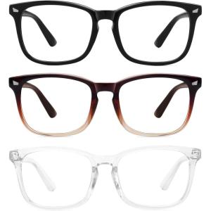imageMEETSUN 3Pack Blue Light Blocking Glasses Anti Eye Strain Headache Sleep Better Computer Glasses UV400 Lens Black  Brown Gradient  Clear3 Pack Black  Brown Gradient  Clear