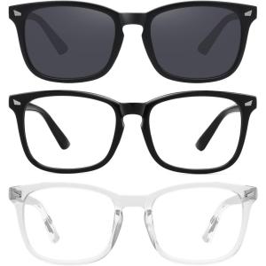 imageMEETSUN 3Pack Blue Light Blocking Glasses Anti Eye Strain Headache Sleep Better Computer Glasses UV400 Lens Black  Brown Gradient  Clear3 Pack Black  Clear  Matte Black FrameGrey Lens